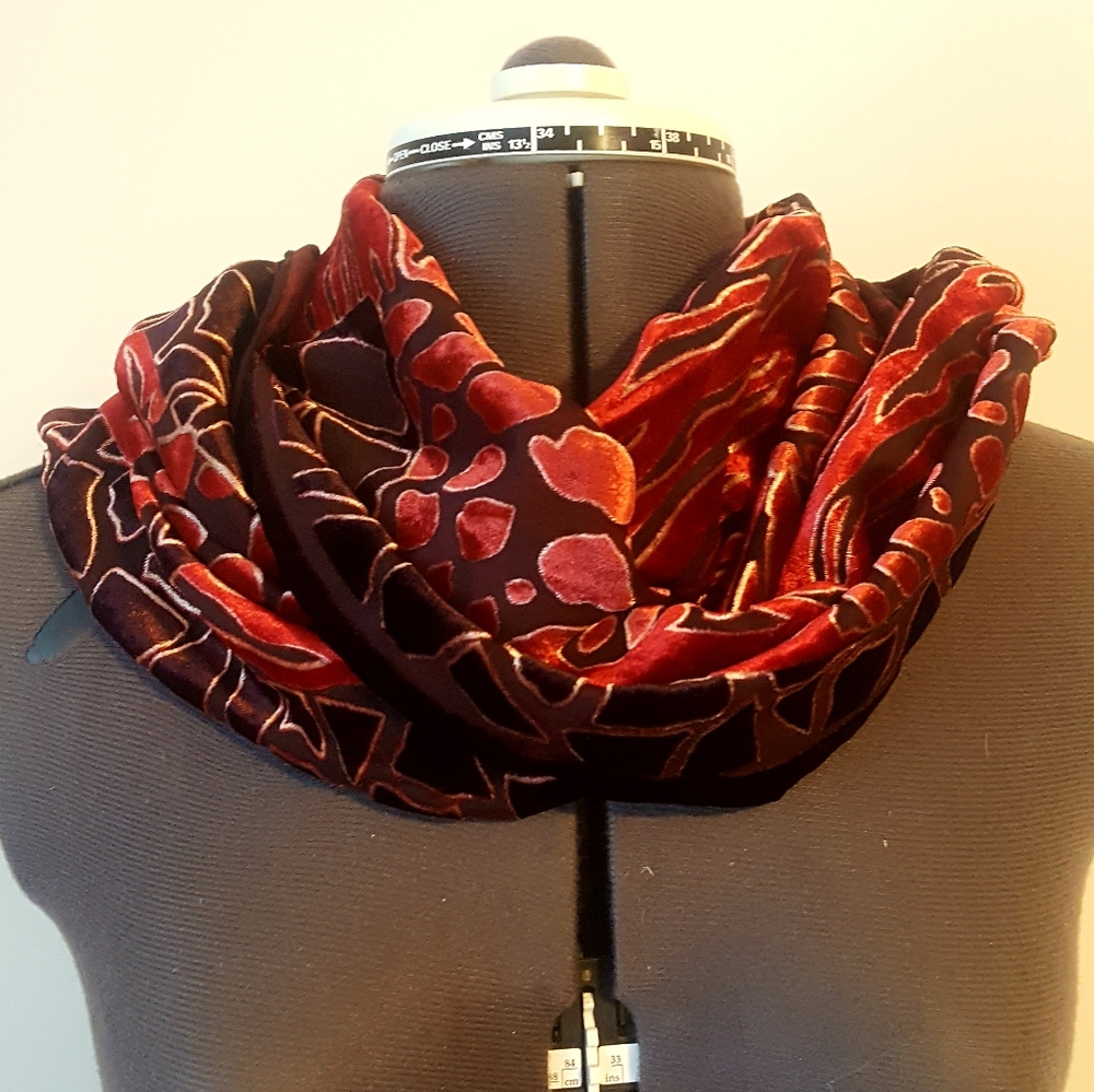 Velvet burnout Scarf
